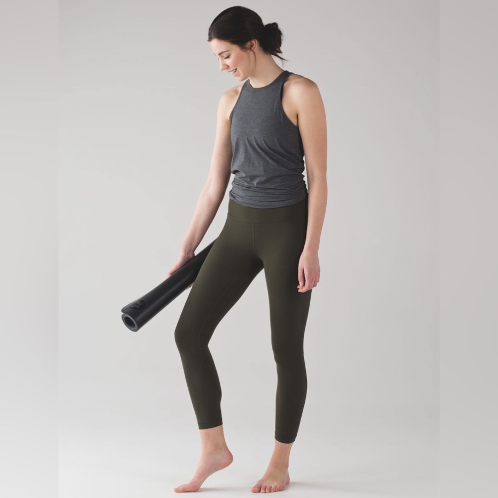 Lululemon align 2 ll dark olive green color army 25”
